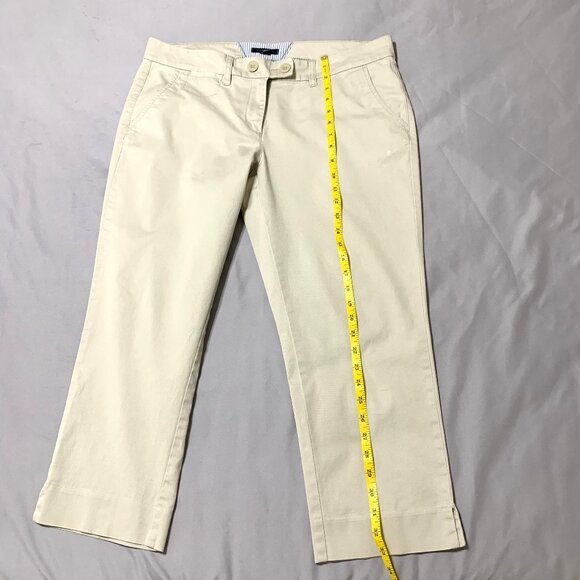 Tommy Hilfiger Khakis/Chinos Beige Women Size 12 Ankle Slit Hem 2 Front Pockets - Picture 4 of 11